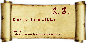 Kapsza Benedikta névjegykártya